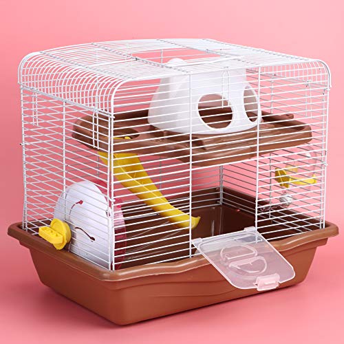 Hamsterkäfig groß, Chinchilla-Käfig, Doppelschichtig, Luxuriös, 35 X 26,5 X 32 cm, Rennmauskäfig mit Leisem Laufrad für die Zähmung von Haustieren Im Innenbereich. von Generic