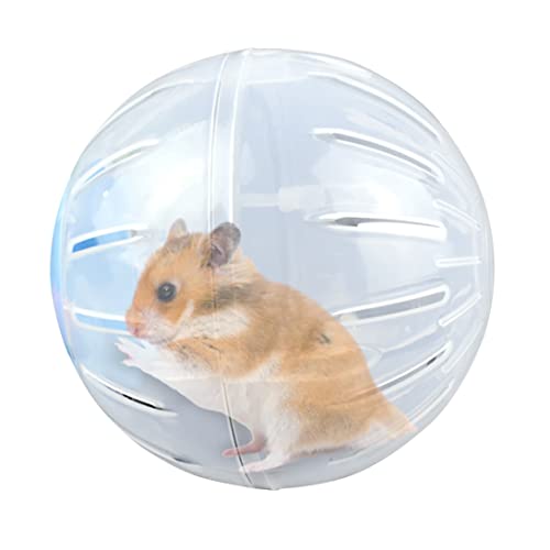 Hamsterkugel 10 cm sicherer Plastik Syrisches Hamster Rad transparent waschbarer Zwerg Hamster Cage Round Hamster Spielzeug mit hohlem Loch Haustier Vorräte mit Deckel-Gerbilball Blau von Generic