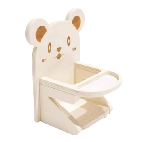 Hamstersitz, Stuhl für Tiere | Kleines Hamster-Tierkäfig-Zubehör - Handgefertigter Hamster-Esszimmerstuhl aus Holz, Stuhl mit Tablett-Käfig-Zubehör von Generic