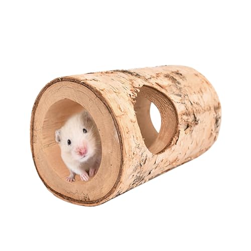 Hamsterversteck – Hamstertunnel aus Holz, Kleintierröhren und Tunnel | Hamster-Versteck-Baumstamm-Tunnel, Hamsterröhre aus Birkenholz für Zwerghamster, Rennmäuse und Kleintiere von Generic