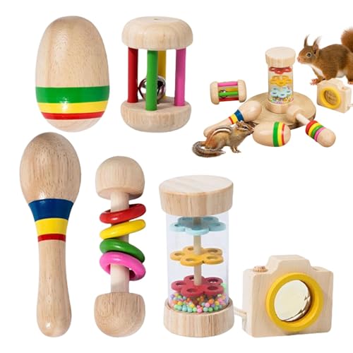 Hasenspielzeug – 6X Kaninchen-Anreicherungsspielzeug aus, widerstandsfähiges Kauspielzeug für Kleintiere, Nagerzähne-Pflege | Indoor & Outdoor Spielzeug für Kaninchen, Hamster, Meerschweinchen von Generic