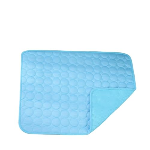 Haustier-EIS-Seidenmatte, Sommer-Kühlmatte, Sofa-Matte, atmungsaktiv, rutschfest, Anti-Biss, Zwinger-Eismatte, Sommer-Kühlmatte for Hunde(Deep-Blue,150x100cm) von Generic