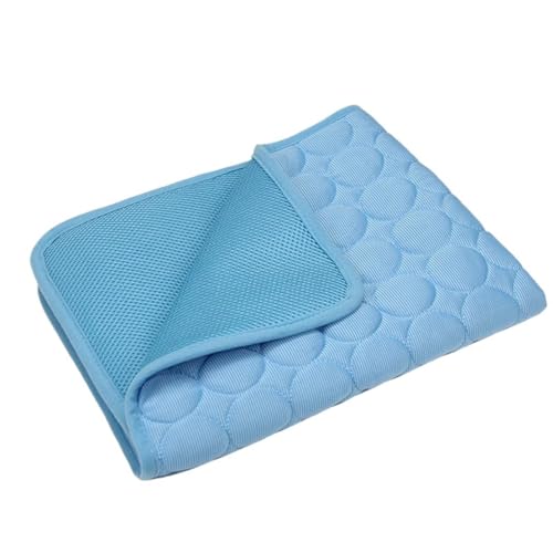 Haustier-Eismatte, Sommer-Kühlmatte for Hunde, Haustier-Katzenmatte, atmungsaktive Eisseide, Katzenstreu, Heimtierbedarf, Sommer-Hundematte(Blue,XL) von Generic