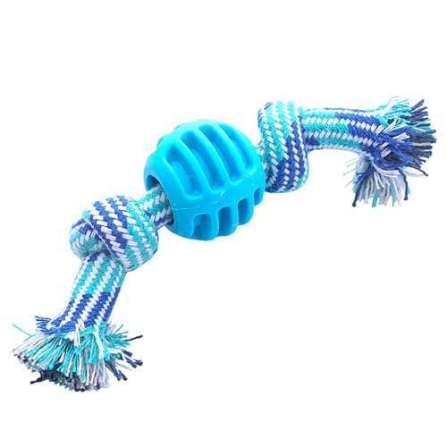 Haustier Hund Spielzeug Baumwolle Seil Doppel Knoten Zähne Reinigung Spielzeug Haustier Spielzeug Kann Nicht Lry01 (Blue, 20x4cm) von Generic