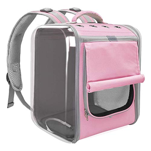 Haustier Katze Tragetasche Rucksack Atmungsaktive Katze Reise Outdoor Umhängetasche für kleine Hunde Katzen Tragbare Verpackung Tragen Haustierbedarf (Farbe: Rosa) von Generic