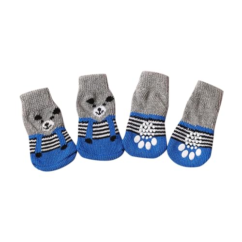 Haustier Socken Rutschfeste Unterseite Welpen Hund Socken Hund Fuß Abdeckung Teddy Hund Pudel Baumwolle Socken Liefert MpE97 (BU1, S) von Generic