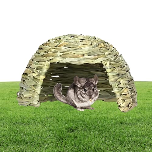 Haustier-Strohhaus – Grashaus für Kaninchen, Meerschweinchen-Versteckbett, Klappbett, Kleintier-Spielversteck, Lebensraum-Dekoration, Heubett-Spielhaus für Chinchillas, Hamster von Generic