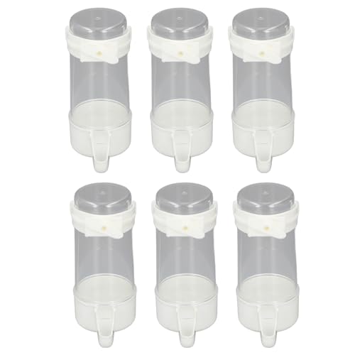 Haustier-Vogel-Wasser-Hänge-Futterspender, Vogelkäfig-Wasser-Futterspender, Professionell, 6 Stück, für Finken (200ML) von Generic