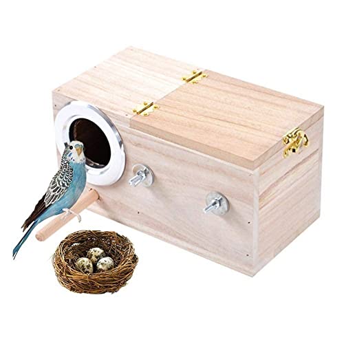 Haustier-Vogelhaus aus Holz, Sittich, Nistkasten, Vogelhaus, Papageien, für Vögel, Wellensittiche, Zuchtholz, Paarungszubehör, Vogel B Box A8L2 von Generic