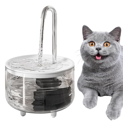 Haustier-Wasserbrunnen – 1 l kabelloser automatischer USB-Wasserspender, tragbarer Wassernapf für Katzen und Hunde | Durchsichtiger Haustierbrunnen zur Verhinderung von Verbrennungen mit Trockenfutter von Generic