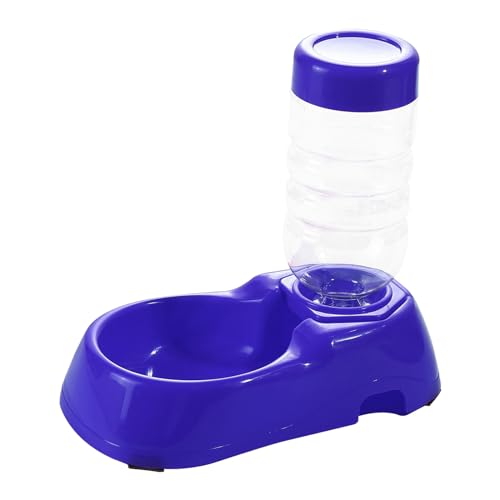 Haustier Wasserspender für Hunde und Katzen Trinkbrunnen Trinkflasche Futterspender für Trockenfutter Wasser, robuster Kunststoff, Rutschfester Boden (Blau, 21.5 x 20.5 x 12cm) von Generic