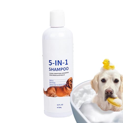 Haustiershampoo, Hundeshampoo und Spülung - Trockene Haut und Juckreiz linderndes Haustiershampoo für Hunde | 16fl Oz Smell Good Hundeshampoo, Hundeshampoo und Fellwäsche, trockene Haut und Juckreizli von Generic