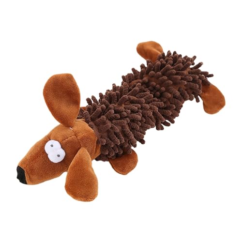 Haustierspielzeug Hundespielzeug Plüschlederspielzeug Zähneknirschen Zähneputzen und Beißen. Hundespielzeug zerfällt Nicht beim Beißen SCg92 (Brown, 27x11cm) von Generic