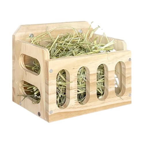 Heu-Futterstation für Kaninchen, Holzregal für Heu, Heu-Futterstation aus Holz für Kaninchen, Heuhalter aus Holz für kleine Haustiere, Kaninchen, Meerschweinchen, C von Generic