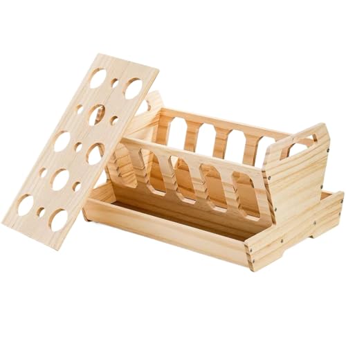 Heuhalter für Kaninchen,Heufutterstation für Kaninchen | Bunny Feeder Heuhalter,Große Häschen-Heuraufe, Hasenfutterstation aus Holz mit abnehmbarem Deckel für Kaninchen, Meerschweinchen und Chinchilla von Generic