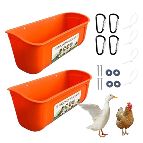 Hühnerfuttermittel - Troghähnchenfuttermittel, Waterer Eimer Trog | 2pcs große Kapazität ohne Abfall Hühnerfuttermittel und Wasserer, Fütterungsbehälter Vieh mit Clips Hühnerfutterschale für Ente Hühnerfuttermittel - Troghähnchenfuttermittel, Waterer Eimer Trog | 2pcs große Kapazität ohne Abfall Hühnerfuttermittel und Wasserer, Fütterungsbehälter Vieh mit Clips Hühnerfutterschale für Ente von Generic