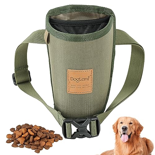 Hunde-Leckerli-Beutel, Leckerli-Beutel für das Haustiertraining, Tragbare Hunde-Leckerli-Tasche mit 4 Tragemöglichkeiten für Reisen und Spaziergänge mit Haustieren (dunkelgrün) von Generic