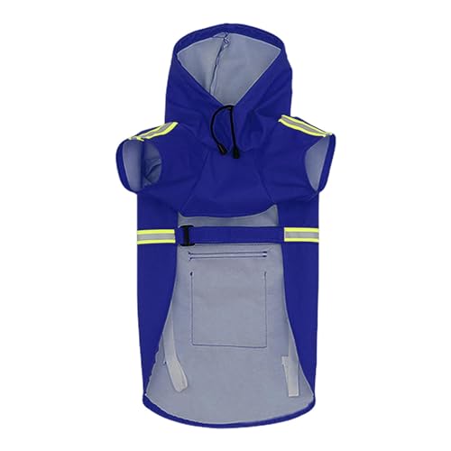 Hunde-Poncho-Regenmantel, wasserdichte Hundejacke | Wasserdichter und winddichter Haustier-Regenmantel,Verstellbarer Haustier-Mantelponcho mit Kapuze und reflektierendem Streifen, gut sichtbare, atmun von Generic