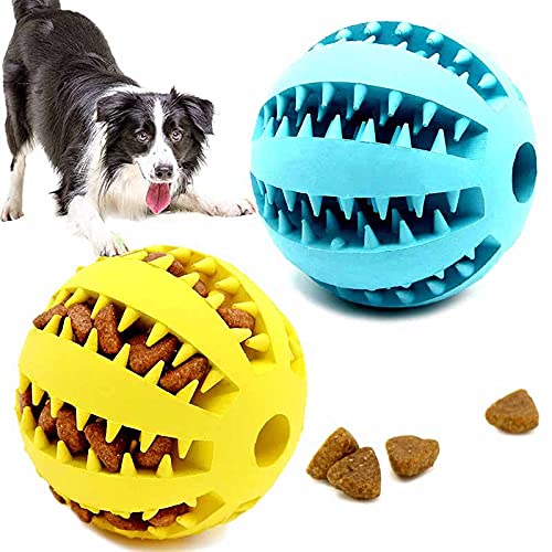 Hunde-Puzzle-Spielzeug, Beißball, ungiftig, langlebig, Kauspielzeug, Zahnreinigung, Kauen, Spielen, Leckerli-Dosierung, Hundespielzeug (2 Stück) (türkisblau und grün) von Generic