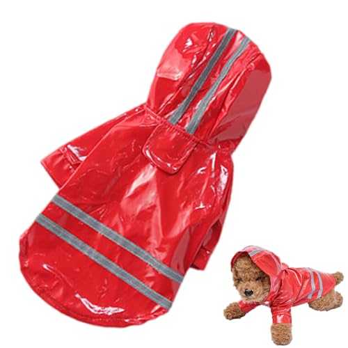 Hunde-Regenmantel, reflektierender Hunde-Regenmantel,PU-reflektierende Haustier-Regenjacke, Regenmantel, Poncho-Kleidung | wasserdichte, leichte Regenmäntel für Katzen und Hunde von Generic