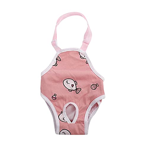 Hunde-Sanitär-Höschen mit Strumpfhalter, physiologische Hose, verstellbar, gemütlich, Unterwäsche für weibliche Mädchen, Hunde, atmungsaktive Baumwoll-Slips, Jkk644 (Rosa, M) von Generic