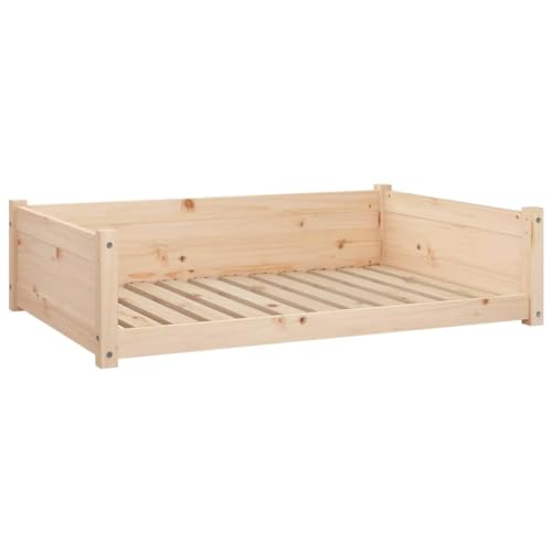 Hundebett 105,5x75,5x28 cm Massivholz Kiefer,821462 von Generic