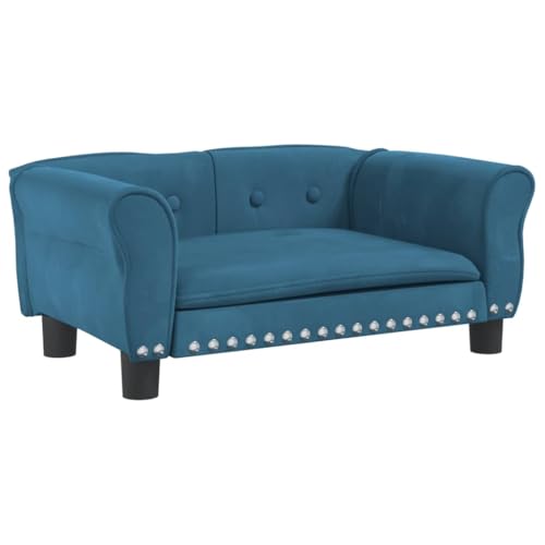 Hundebett Blau 70x45x30 cm Samt,171824 von Generic