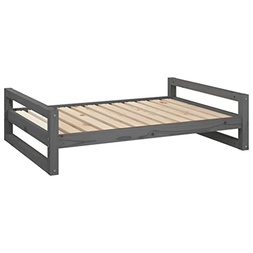 Kangmusi Hundebett Grau 105,5x75,5x28 cm Massivholz Kiefer,821489kangmusi von Generic