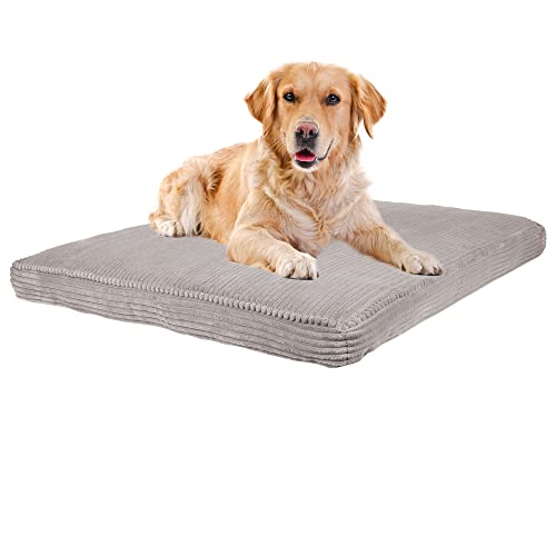 Hundebett Katzenbett Hundematratze Katzenmatratze Kord Weich Abnehmbarer Deckel Für Ihr Haustier (100 x 120 cm, POSO 03) von Generic