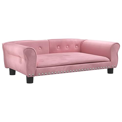 Hundebett Rosa 95x55x30 cm Samt,171813 von Generic