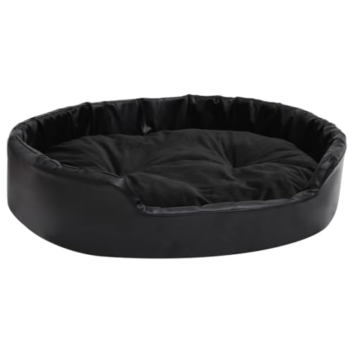 Hundebett Schwarz 90x79x20 cm Plüsch und Kunstleder,171263 von Generic