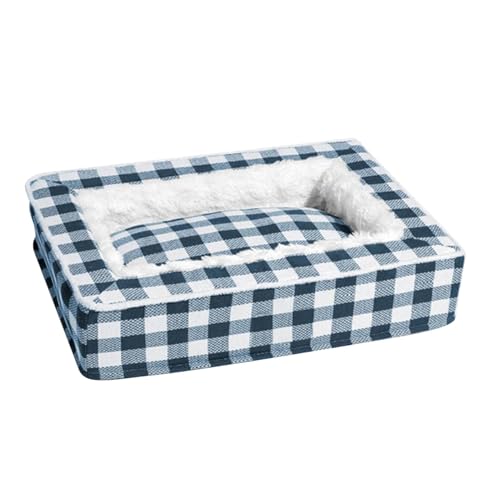 Hundebett – abnehmbare Hundebetten, waschbares Hundebett, Hundesofa aus weichem Tartan | Schottenkaro Cozy Dog Beruhigendes Bett gegen Angst, Zubehör für Hunde zu Hause, Hund, Katze von Generic