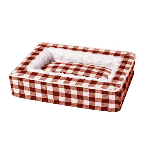 Hundebett – abnehmbare Hundebetten, waschbares Hundebett, Hundesofa aus weichem Tartan | Schottenkaro Cozy Dog Beruhigendes Bett gegen Angst, Zubehör für Hunde zu Hause, Hund, Katze von Generic