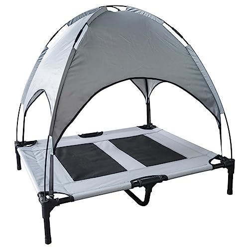 Hundebett in voller Größe mit Baldachin, Outdoor-Bett für Camping, Strand und Reisen, wasserdicht und bequem (XL, Grau) von Generic