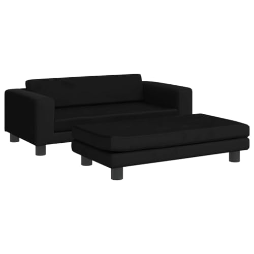 Hundebett mit Verlängerung Schwarz 100x50x30 cm Samt,172023 von Generic