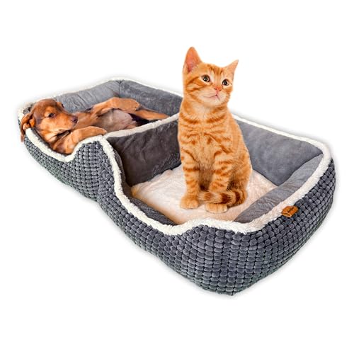 Hundebetten für kleine Hunde – Katzenbetten für Indoor-Katzen – Doppel-Hundebett – Hundebett für 2 Hunde zum Teilen – Cama para Perros pequeños – langlebig für Kätzchen und Welpen – rutschfest und von Generic