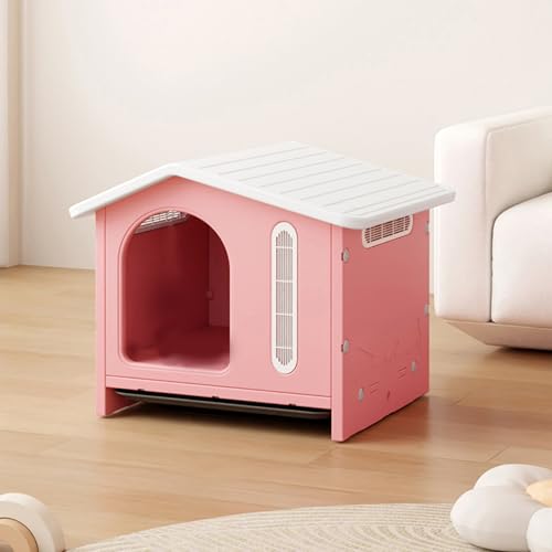 Hundebox Faltbare Hundebox Ganzjahres-Hundebox für Drinnen und Draußen, Geeignet für Kleine und Mittelgroße Hunde Grau-Rosa(Pink,58 * 53 * 56cm-without a door) von Generic