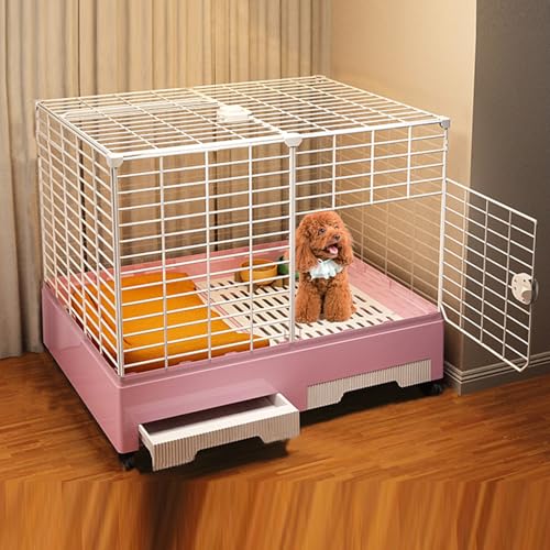 Hundebox für Zuhause Doppeltürige Hundekiste aus Dickem Draht Faltbare Hundebox für Einfache Installation Geeignet für Kleine und Mittelgroße Hunde 4 Farben(Red) von Generic