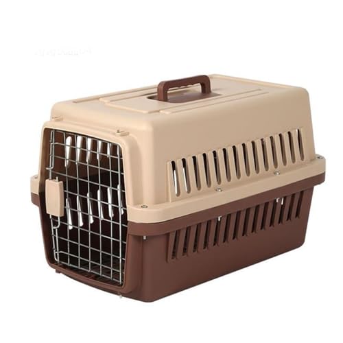 HundeboxenPet Air Box Versandbox Staubdichte Atmungsaktive Tragbare Hundebox für Drinnen und Draußen Geeignet für Kleine bis Mittelgroße Hunde 2 Farben(Brown,81 * 57 * 59cm) von Generic