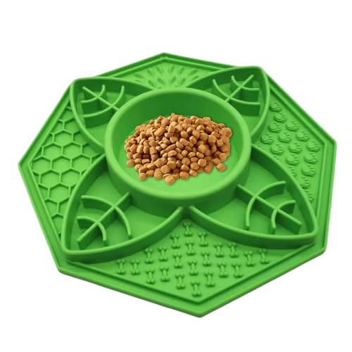 Hundefutter Matte, achteckiges Design Hund Licky Slow Food Pad - Hundekiste leckpads Slow Feeder, likpad Kiste Training Spielzeug für mittelgroße und kleine Hunde von Generic