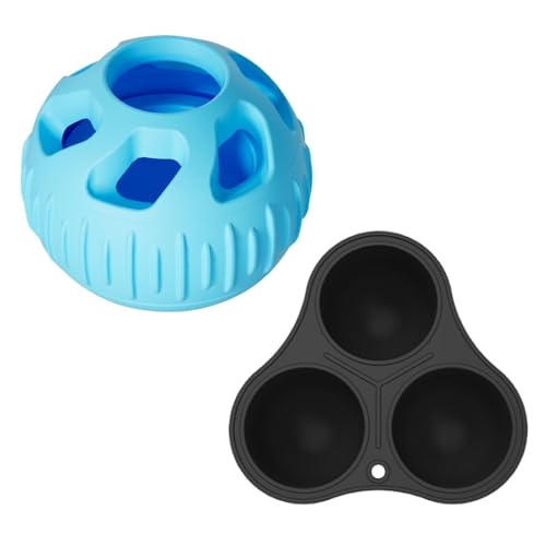 Hundefutter-Slow-Feeder-Ball, Hunde-Puzzle-Ball-Futterspender - 2x Puzzle-Leckerli-Spender - Puzzle-Leckerli-Spenderball für Hunde, Puzzle-Leckerli-Spender, Puzzle-Futterball für Hunde, Welpen, Hausti von Generic