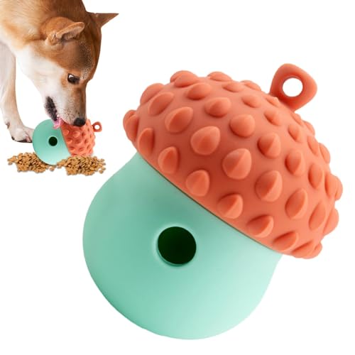 Hundefutterball, Hundeleckerli-Spender | Langeweile-Buster-Snackausgabespielzeug für Hunde | Eichelförmiger Hundespielzeugball, Langeweile-Buster-Spielzeug für Hunde, interaktiver Hundeball, Welpentra von Generic