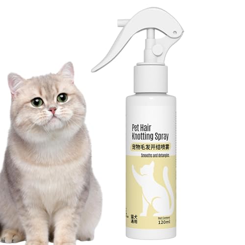 Hundehaarspray gegen Knoten, Leave-in-Entwirrungsspülung für Hunde,120 ml Leave-in-Demattierungs-Conditioner-Spray | Antistatischer Bürstennebel, Haustierpflegezubehör für Welpen von Generic