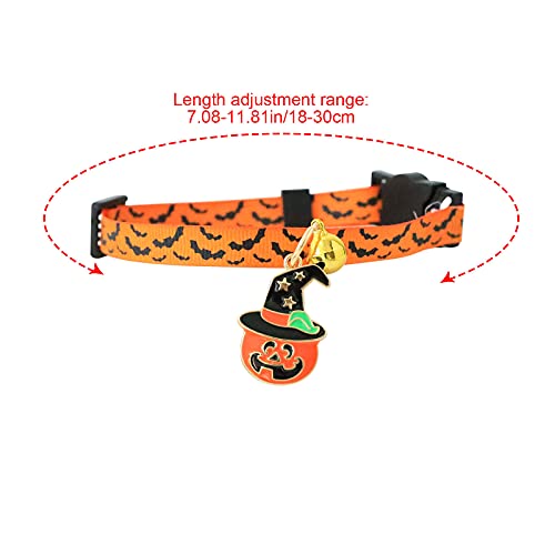 Hundehalsband Online Shop Halloween und Halsband mit Sicherheits-Haustierliebhabern für Haustiergeschenk Halloween-Halsbänder mit Kleiner Glockenschnalle Leine Mit Halsband (Gold, M) von Generic