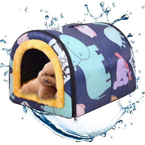 Hundehöhle | Katze Zwinger, waschbare Katzen Schutz wasserdichte Outdoor Cat House Haustierhöhle Winter Tier Haustier Sicherheit Sichergestelltes Zeltbett Anti-Rutschkätzchen-Höhle für Hundepuppen von Generic