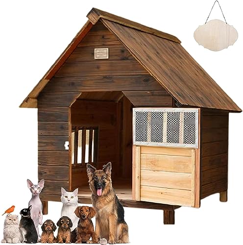 Hundehütte, Hundehütte, mittelgroße Hunde, große Hunde, kleine Hunde, Hundehütte im Freien mit Tür, draußen und drinnen, Haus für Katzen und Hund von Generic