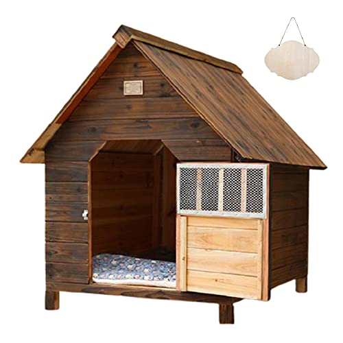 Hundehütte, Hundehütte, mittelgroße Hunde, kleine Hunde, große Hunde, Hundehütte im Freien, Hundehütte für draußen, Hundehütte aus Holz, mit Tür von Generic