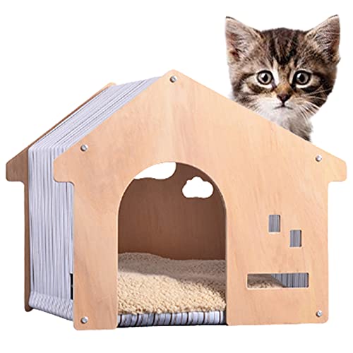 Hundehütte, Hundehütte für den Innenbereich – Katzenhaus aus Holz – Katzenhäuser, Katzenversteck für Hauskatzen – Haus für Katzen – Katzenunters von Generic