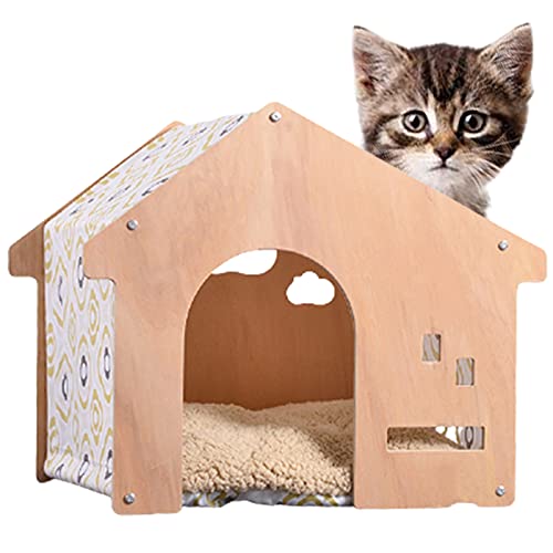 Hundehütte, Hundehütte für den Innenbereich – Katzenhaus aus Holz – Katzenhäuser, Katzenversteck für Hauskatzen – Haus für Katzen – Katzenunters von Generic