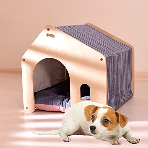 Hundehütte, Hundehütte für kleine Hunde, Blockhütte für kleine Katzen, Zelt, weiches Bett für Hund und Katze, mit Abnehmbarer Plüschmatte, leicht von Generic